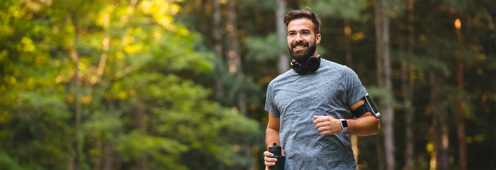 A man running.